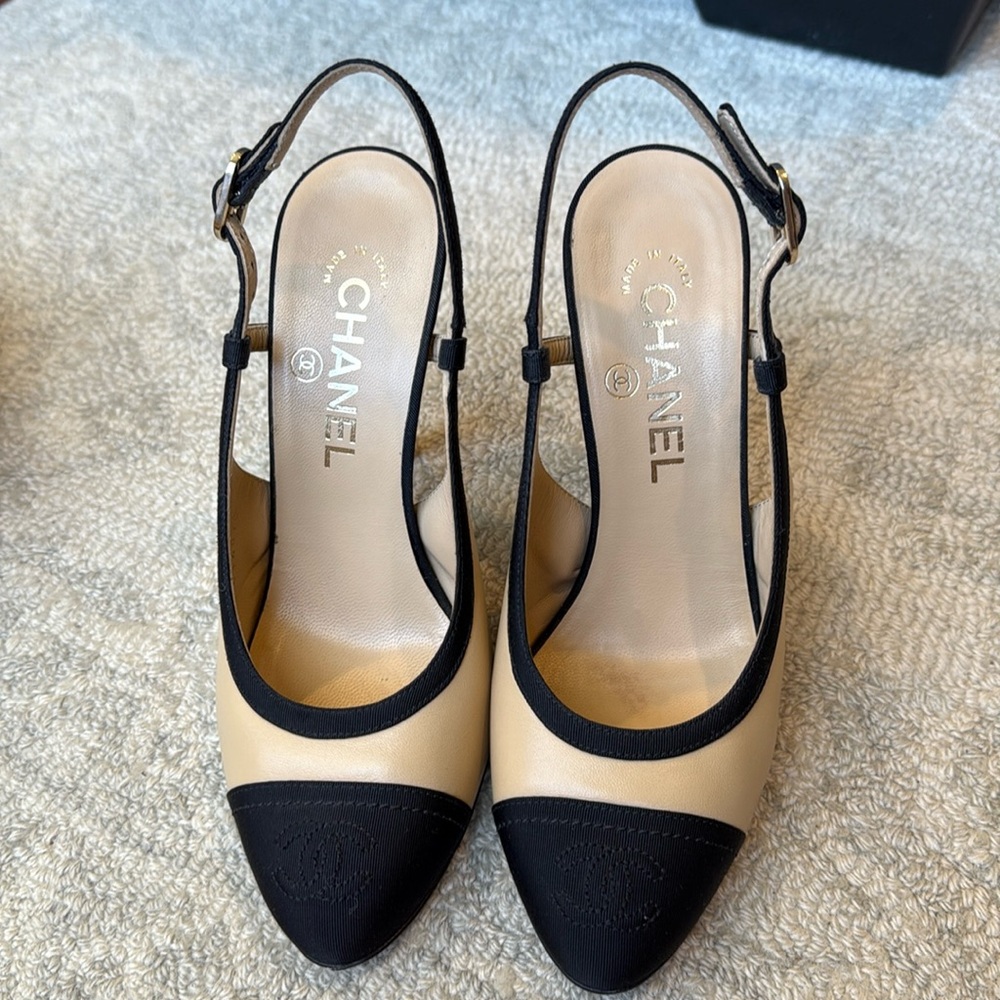 Chanel Beige and Black Women's Shoes